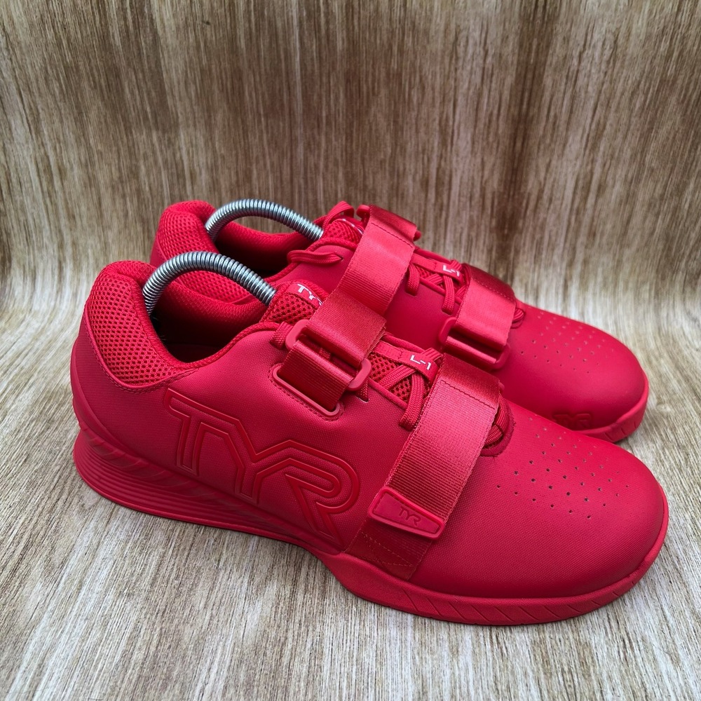 TYR L-1 Lifter Weightlifting Shoes Men's Size 11 Red Dual Strap Sneakers